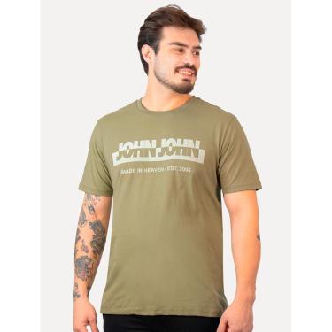 Imagem de Camiseta John John Masculina Regular New Divided Verde Oliva-Masculino