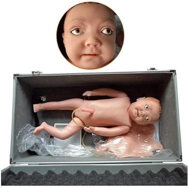 Imagem de YYLHJW Modelo de ensino, manequim de treino de corpo inteiro recém-nascido, modelo de punção venosa de corpo inteiro infantil