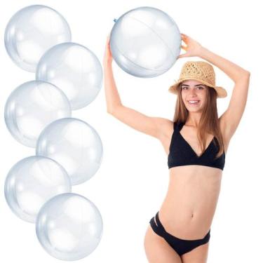Imagem de Bola de praia transparente inflável Zhanmai Transparente 40cm (6 unida
