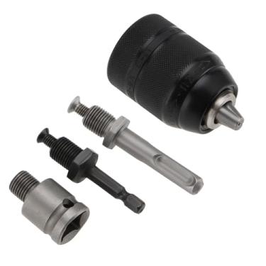Imagem de LT Easiyl 1 conjunto de mandril de broca sem chave de 1,5-13 mm 1/2 chave de substituição do adaptador de chave SDS haste mandril de travamento automático de metal para furadeira portátil preto