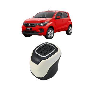 Imagem de Manopla Bola de Câmbio Mobi 2016 17 18 19 - Preta Acabamento Branco