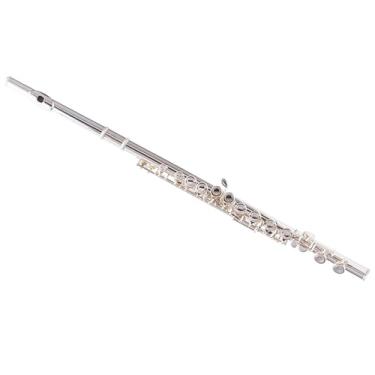 Imagem de Flauta Outfit 16 furos fechados cobre branco banhado a prata flauta tom C com instrumento chave dividida E