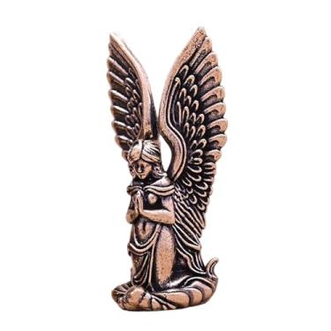 Imagem de IEUDNS Estatueta de Anjo Orando em Latão, Ornamento de Anjo, Escultura em Latão para Entrada ou Mesa