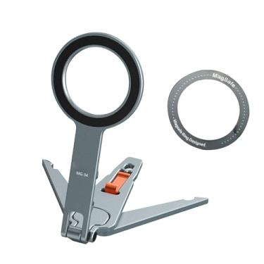 Imagem de Generic MG-34 Mini tripé Magnético, Suporte de Mesa Dobrável para Telefone Em Liga de Alumínio para Mesa Portátil, Suporte para Sapata Fria e Gancho, 2,3 X 5,1 X 0,6 pol., Leve