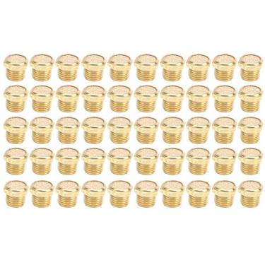 Imagem de 50 unidades G1/2 silenciador pneumático de latão componentes industriais de cabeça plana SLM04 para componentes pneumáticos e válvulas solenóides Material de latão durável e