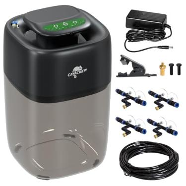 Imagem de CAVACHEW Nebulizador de répteis 10L com temporizador, 4 bicos, sistema de nebulização automática de alta pressão para tanque de répteis, umidificador de terrário para répteis, anfíbios e plantas