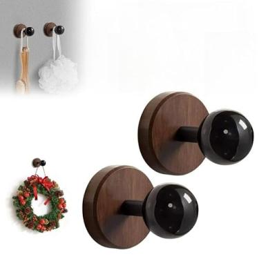 Imagem de Cabides de guirlanda para porta da frente, ganchos de ventosa resistentes para guirlandas de porta ou chuveiro, gancho removível sem perfuração para guirlanda de porta, banheiro, azulejos de cozinha