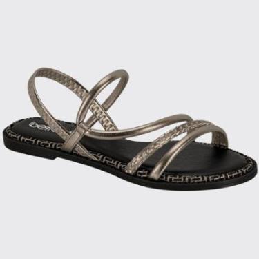 Imagem de Sandália Rasteira Feminina Tiras Metálicas Beira Rio 8472.416.29901-Feminino