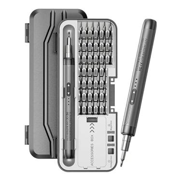 Imagem de Chave de fenda elétrica de precisão pequena 46 em 1, mini chave de fenda elétrica recarregável, ferramenta elétrica precisa, alto torque para computador ou conjunto de ferramentas de reparo doméstico