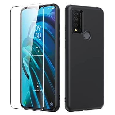 Imagem de Dioxide Capa de telefone compatível com TCL 30V 5G com protetor de tela, capa de silicone TPU macio à prova de choque antiderrapante capa protetora para câmera capa fina para TCL 30V 5G capa de
