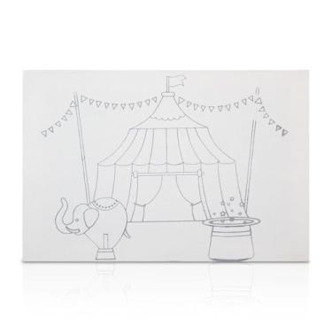 Imagem de Tela De Pintura Riscada, 20cm X 30cm, Desenho: Circo - Souza & Cia (Ref: 8156)