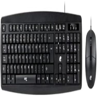 Imagem de Teclado e mouse de computador, design ergonomico, operacao simples, preto fosco, suave, eficaz.