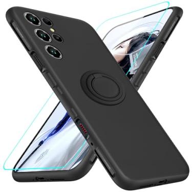 Imagem de Capa de telefone compatível com ZTE Redmagic 11 Pro com protetor de tela, suporte de anel giratório de 360° com suporte/suporte de silicone TPU à prova de choque capa protetora para Redmagic 11 Pro 5G