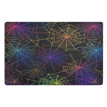 Imagem de STAYTOP Tapete colorido de Halloween para entrada externa 81 x 50 cm, tapete de boas-vindas ao ar livre/interno, tapetes de banho fofos, capacho frontal antiderrapante para entrada, pátio, áreas de