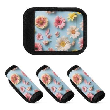 Imagem de Qilmy Beautiful Daisy Bagagem Handle Wrap Pacote com 4 Identificadores de Bagagem Identificadores de Bagagem Capa para Carrinho de Bebê Mala Mala Avião Acessórios de Viagem 330