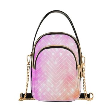 Imagem de CEBUGI Bolsa tiracolo feminina clutch bolsa de telefone branca de bolinhas elegante bolsa de ombro com alça de corrente removível