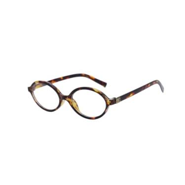Imagem de Óculos de sol vintage Retrô oval Estilo Vintage com Cores Modernas e Lentes Coloridas(Marrom Transparente)
