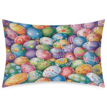 Imagem de Fronha de cetim para cabelo e cor da pele, flor de ovo de Páscoa, sem zíper, sem zíper, com fecho de envelope, fronha tamanho queen para cama, sofá, mulheres, homens, meninos e meninas, 51 x 76 cm