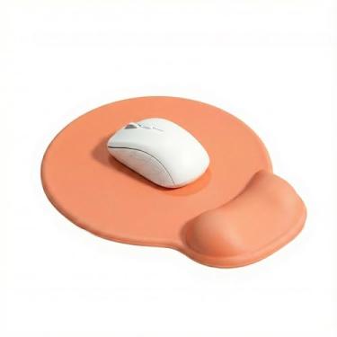 Imagem de Tscuite Mouse pad ergonômico com descanso de pulso em forma de ervilha – com suporte preenchido com gel, ideal para uso em laptop e desktop no escritório, jogos (laranja)