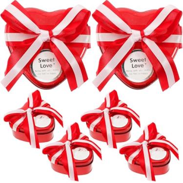 Imagem de GLEAVI Caixa de doces em forma de coração, recipiente de lata, joias, itens pequenos, armazenamento de metal para lembrancinhas de casamento, festas de aniversário, ocasiões especiais