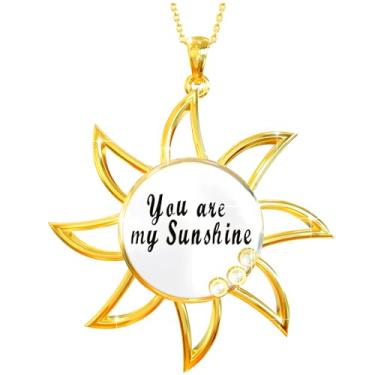 Imagem de Colar You are My Sunshine – Colar de girassol de design exclusivo banhado a ouro para mulheres, presentes de Dia das Mães para mães colares de girassol para mulheres adolescentes