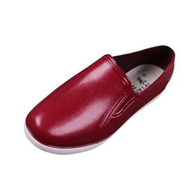 Imagem de Botas de chuva femininas modernas, casuais, de boca rasa, primavera e verão, Vinho vinho, 35