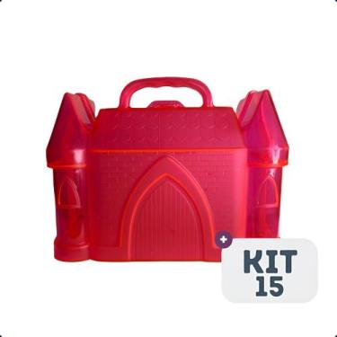 Imagem de Kit 15 Maletinhas Modelo Castelo Caixinha Lembrancinha Festa - NoBrand