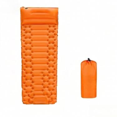 Imagem de Colchao Inflavel，Colchte Casal，Fabricado em Material Tpu 50d，ImpermeáVel，Inclui Bolsa de Armazenamento，Adequado para Acampamentos, Passeios à Praia, Caminhadas e Atividades Semelhantes(Laranja-Single)