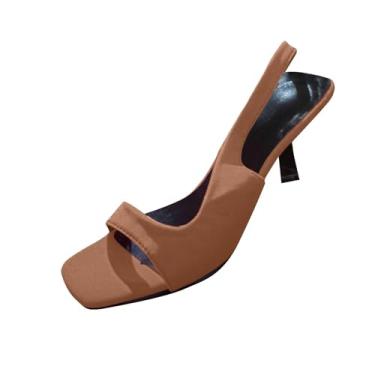 Imagem de Tênis feminino casual de uma linha nas costas, salto alto, design respirável para primavera, verão, lazer, uso ao ar livre, Caqui, 35