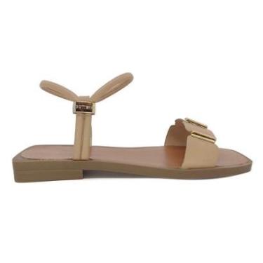 Imagem de Sandália Rasteira Bottero Couro Bico Quadrado Calce Fácil-Feminino