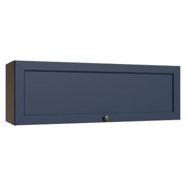 Imagem de Armário Aéreo 100 Cm 1 Porta Basculante Rustic/azul Vik Madesa Rustic/