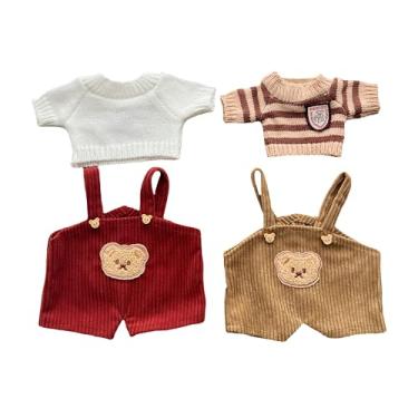Imagem de LICHADUOLE Roupas de boneca para roupas de urso de Bartolomeu, roupas para brinquedos macios, boneca de 25,4-30,5 cm pode ser usada, roupas sem boneca. (4 peças inclui 2 meias de boneca, 2