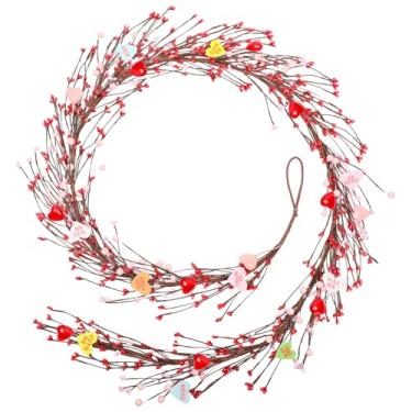 Imagem de Sariiraw Guirlanda de Dia dos Namorados – Guirlanda de coração de 1,8 m para manto, lareira, arco de casamento, decoração romântica de casa e festa