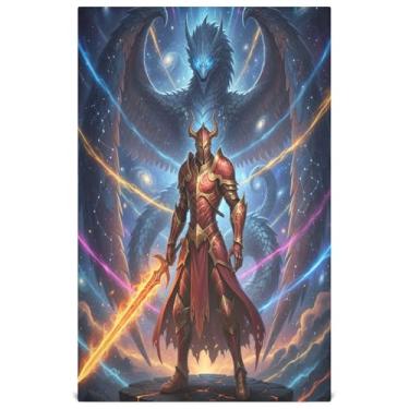 Imagem de Joisal Toalhas de prato coloridas legais de outono guerreiro para cozinha toalha de chá de mão decorativa panos de banho fofos panos reutilizáveis absorventes 45 x 71 cm, 1 pacote