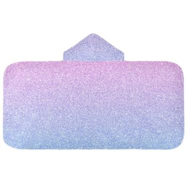 Imagem de Joisal Toalhas de bebê com glitter rosa azul para recém-nascido 127 x 69 centímetros toalha de piscina com capuz toalhas de banho grandes