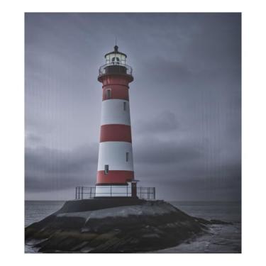 Imagem de Decalque magnético para painel de lava-louças Lighthouse Dark Clouds, decalque de painel de cozinha agrícola 58 cm L x 66 cm A