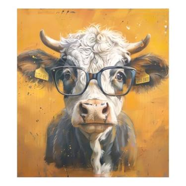 Imagem de Decoração de festa de Natal amarela vaca, para arruelas de metal, decalque de painel magnético de geladeira 58,4 cm L x 66 cm A