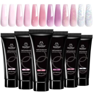 Imagem de Kit de gel para unhas Beetles Poly Nail Gel 6 cores Rose Love - beetle