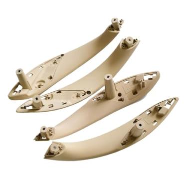 Imagem de Maçaneta interna de fibra de carbono para portas, capa de acabamento compatível com BMW Série 3 2013-2018 F30 316d 318d 320d F31 320i 325d Acessórios para carro(Beige-4pcs)