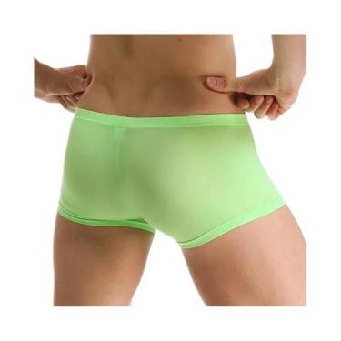 Imagem de Roupa interior de seda gelo calcinha masculina sexy boxer shorts cueca