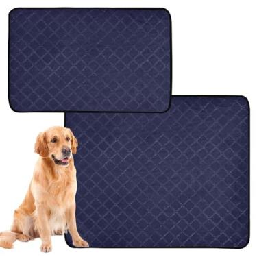 Imagem de Black Wee Wee Pad para cães de estimação, lavável, tapete de urina para cães fofos, à prova d'água, absorventes e absorventes para adestramento, médio + grande, conjunto de 2