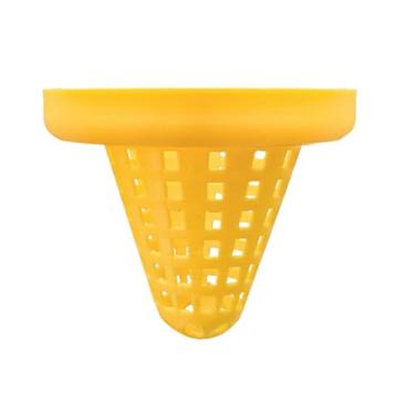 Imagem de Alimentador flutuante de peixes de aquário para tanques, evita desperdício de alimentos, mantém a água limpa, adequado para água doce e salgada, dispensador de comida de peixe, amarelo