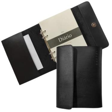 Imagem de Pasta Executiva Agenda Em Couro Fichário Com Refil Meu Diário A5 Raffai Personalizada (Preto)