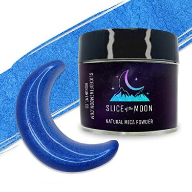 Imagem de Slice of the Moon | Pó mineral natural de mica, 12 g | para uso pessoal ou profissional - cosméticos, projetos de resina epóxi, esmalte, sabonetes, bombas de banho e projetos de arte (azul cobalto)
