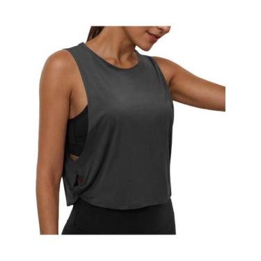 Imagem de Camiseta Sem Mangas Feminina De Yoga Com Decote Redondo, Top Casual Le