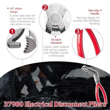 Imagem de 4 peças de alicates de desconexão elétrica para carros, ferramentas separadoras de conectores elétricos automotivos, alicate de braçadeira de mangueira, ferramenta de remoção de terminal, ferramenta