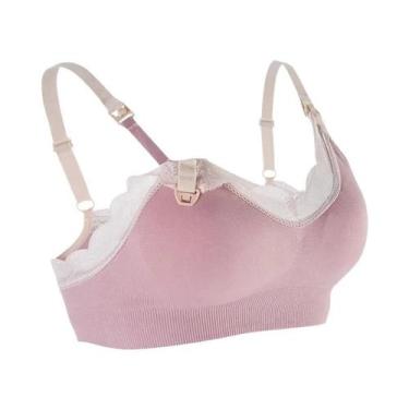 Imagem de Sutiã De Amamentação Sem Fio Em Renda Macia, Sem Costura E Respirável,