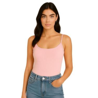 Imagem de Camiseta Canelada Blusa Alcinha Regata - c8 KISSILA, Rosa, GG