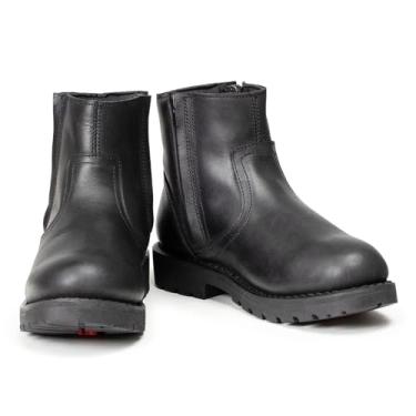 Imagem de MMCC Bota masculina Kick Start 17.8 cm preta de couro de grão superior - zíperes YKK duplos, bico flexível Freedom - MBM9009