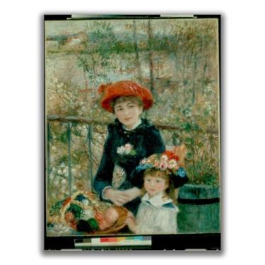 Imagem de Arte de parede em tela Auguste Renoir - pôster As duas irmãs retratos históricos pôsteres vintage impressões de belas artes decoração de parede moderna sem moldura 12 x 16 pol. 30 x 40 cm